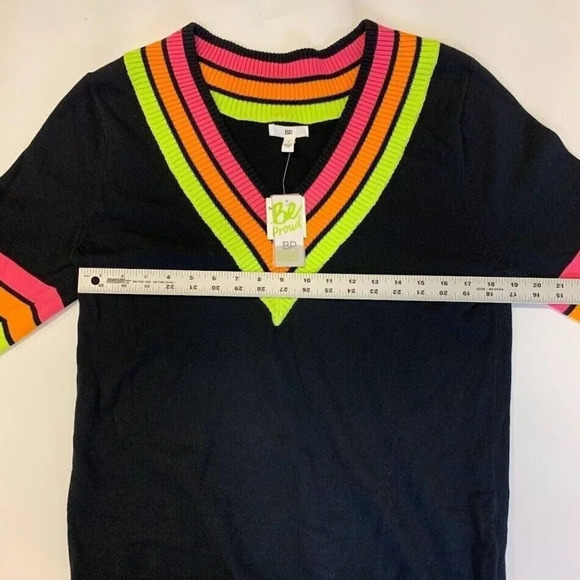 BP Be Proud By Gender Inclusive Stripe Detail Sweater In Multi Stripe SZ S NWT - Picture 7 of 9